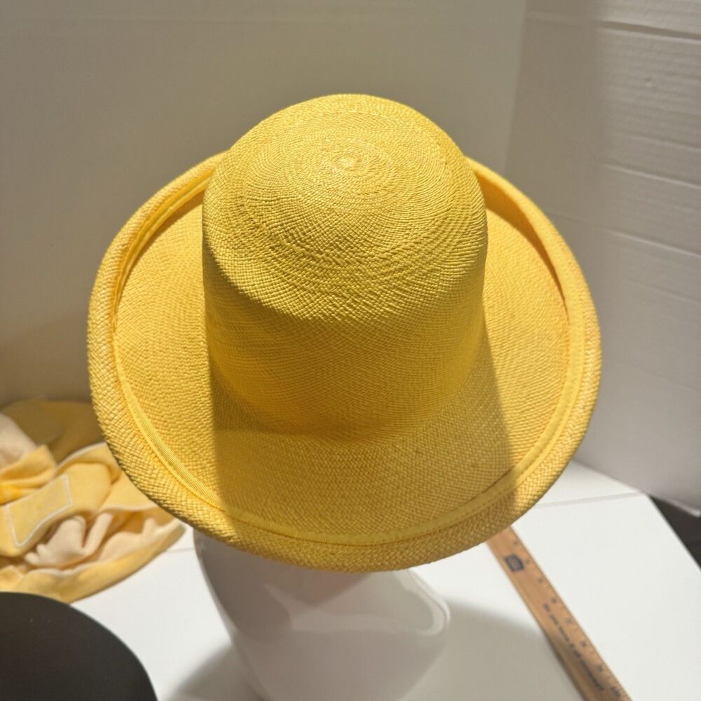 Vintage Street Smart By Betmar Kettle Brim Straw In Vibrant Lemon Yellow